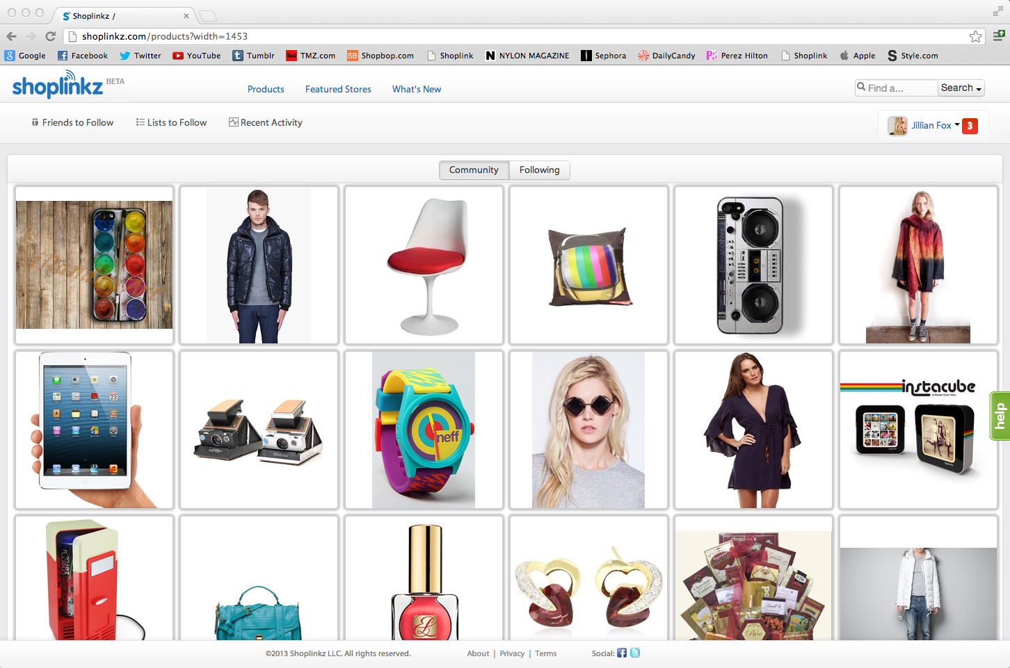 Shoplinkz Featured Products Page Screenshot
