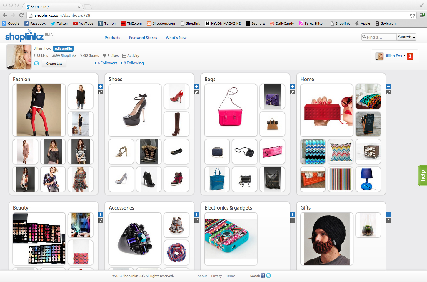 Shoplinkz Profile Page Screenshot