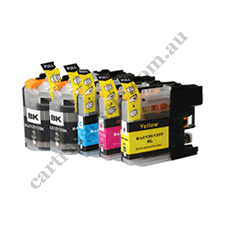 2 Black + 1 of each Colour Com LC133 Ink Cartridges