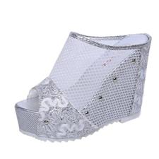 Buy Women Flip Flops Sexy Hollow Wedge Slip-On High Heel