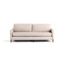 2x1 Cushions, Cone Legs, Sand Beige, Straight Arms Sofa - Front
