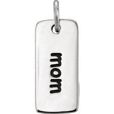 Sterling Silver Mom Tag Charm