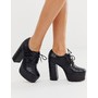  Principal platform town shoe heels in black croc