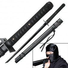27" Black Stainless Steel Blade Ninja Sword