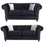 Black Crushed Velvet Sofa Set - SD108