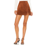  Dried Tobacco Suede Mini Skirt in Dried Tobacco
