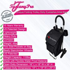 Unique Folding Trolley Dolly & Eyelashes Artist Bag