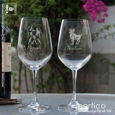 Zodiac Â© Personalized Wine Glasses - SET of 2