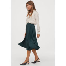 Pleated Skirt - Dark green - Ladies | H&M US