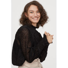 Burnout-patterned Blouse - Black - Ladies | H&M US