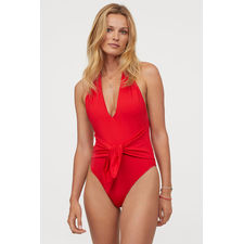 Halterneck Swimsuit - Red - Ladies | H&M US