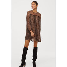 Chiffon Dress - Brown/leopard print - Ladies | H&M US