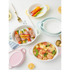 Double ear microwave oven special baking tray