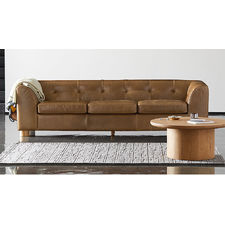 Kotka Tobacco Tufted Leather Sofa - Image 1 of 8