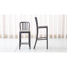 Delta Matte Black Bar Stools and Cushion - Image 1 of 7