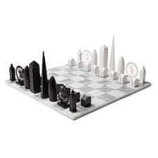  London Marble and Acrylic Chess Set