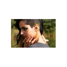 FEATHER EAR CUFF - Tribal Jewelry, Psytrance, Boho Earrings, Hippie Earrings