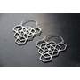 HEX Silver Earrings - Tribal Earrings, Geometric Earrings, Flower of Life, Sacred Geometry Jewelry