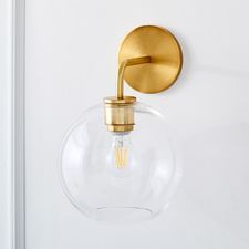 Sculptural Glass Globe Sconce - Clear (8.5")
