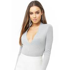 Metallic V-Neck Bodysuit