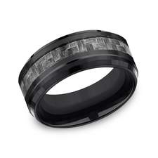 Black Titanium Comfort-Fit Design Wedding Band