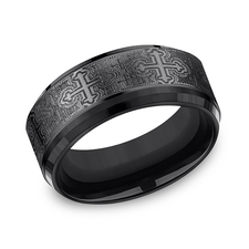 Black Titanium Comfort-Fit Design Wedding Band