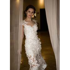 Sequin wedding dress White sequin dress Sleeveless wedding image 0