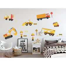 Construction Trucks Wall Stickers