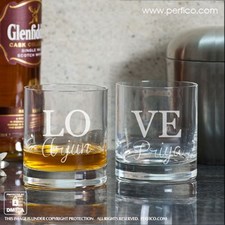 In Love Â© Personalized Whisky Glasses - SET of 2