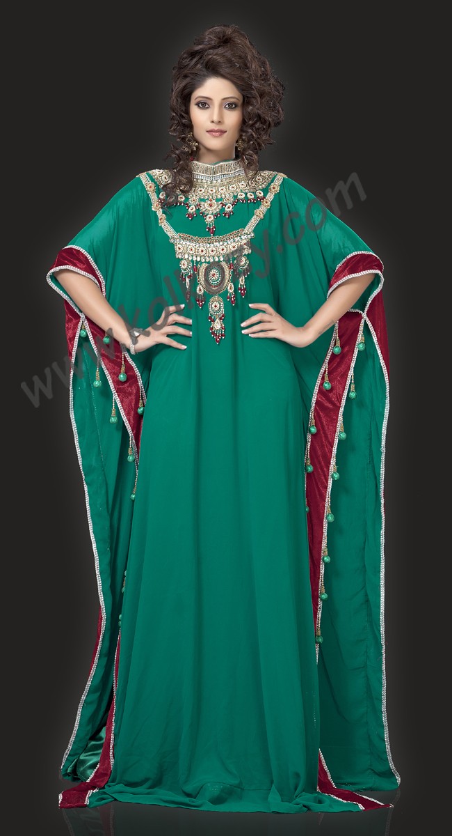 Graceful Blue Color Designer Arabic Kaftan Dress