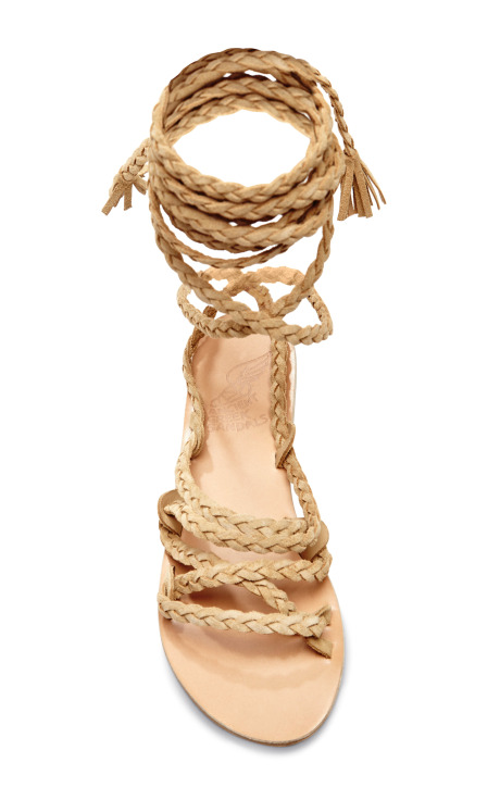 Kariatida Braided Strap Suede Sandals by Ancient Greek Sandals - Moda Operandi