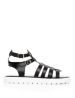 Black (Black) Monochrome Chunky Leather Gladiator Sandals | 306769101 | New Look