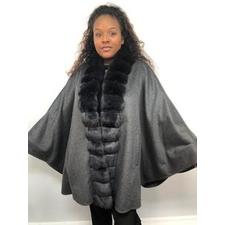 Grey Cashmere and Chinchilla Cape