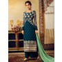 Teal Viscose Georgette Partywear Palazzo Suit