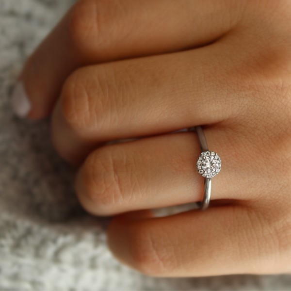 Mini Halo Diamond Ring