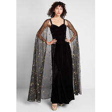 Celestial Occasion Velvet Maxi Dress Black