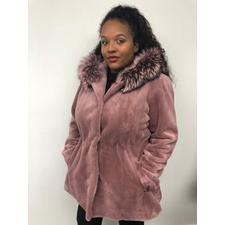 Rose Petal Fox/Sheared Mink Jacket