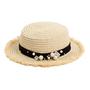 Daisy Flower Rhinestone Inlaid Flat Top Hat
