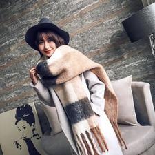 Mingjiebihuo Korean new fashion long scarf shawl female autumn and winter new color mixed wild warm thick fringed scarf