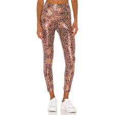  Animal Foil Midi Legging in Golden Leopard