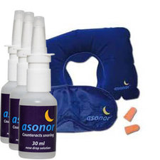 3 Bottles of Asonor 30ml Anti Snoring Solution with Travel Kit