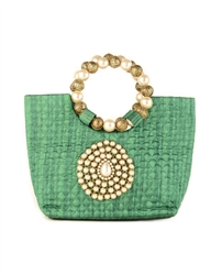 Sea Green Bag Embellished w...