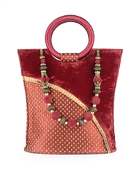 Maroon Bag with Circular Ha...