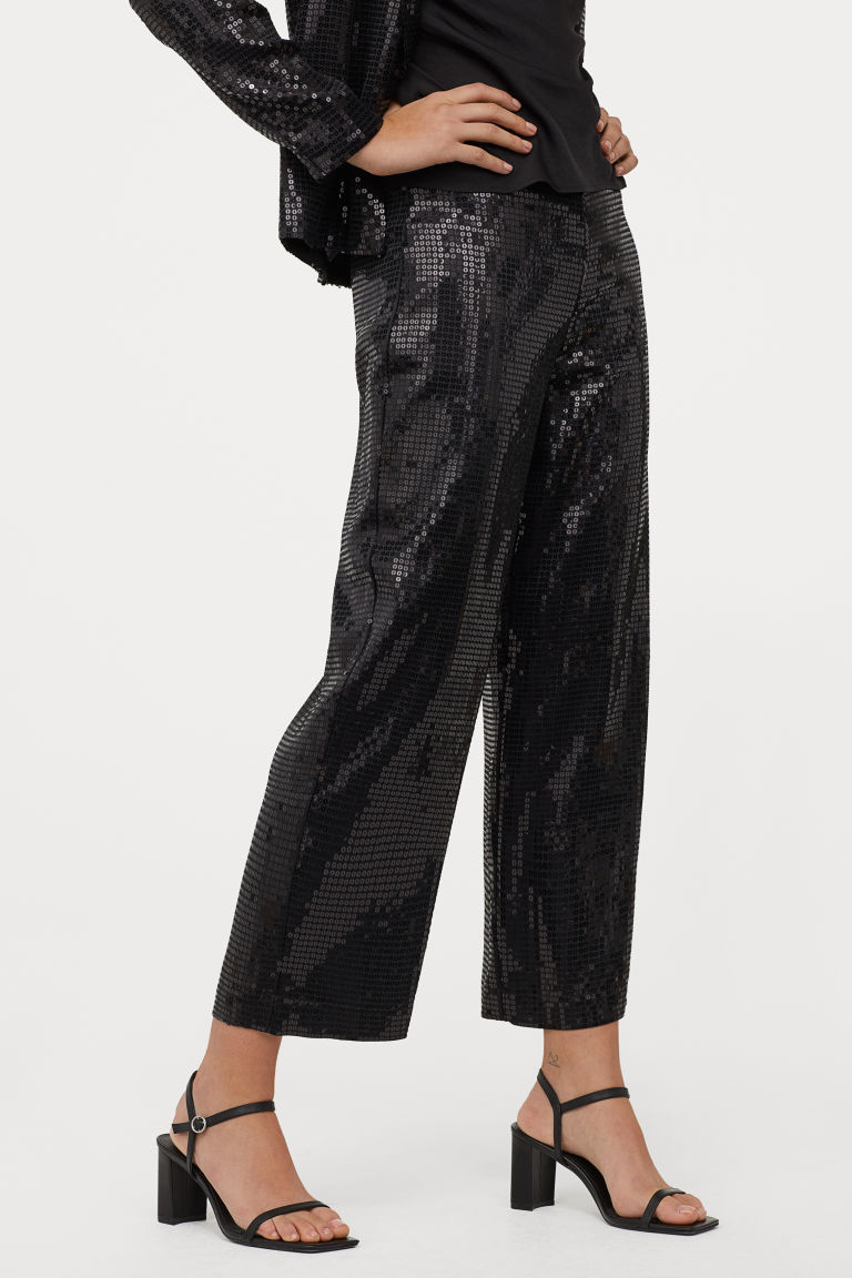 Wide-leg Pants with Sequins...