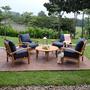 Caterina 5pc Teak Patio Conversation Set with Navy Cushion – Cambridge Casual