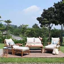 Caterina 7pc Teak Patio Conversation Set - Natural Teak/Beige Cushion – Cambridge Casual