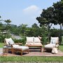 Caterina 7pc Teak Patio Conversation Set - Natural Teak/Beige Cushion – Cambridge Casual