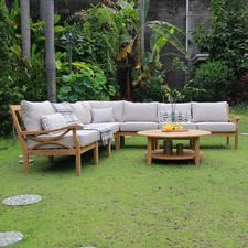 Abbington 8pc Teak Patio Sectional Sets with Beige Cushion – Cambridge Casual