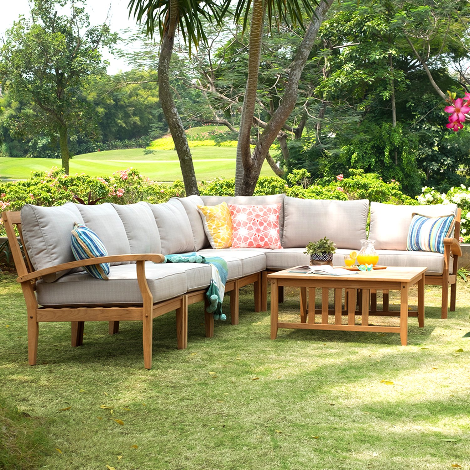 Caterina 8pc Teak Patio Sec...