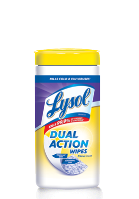 dual action disinfecting wipes